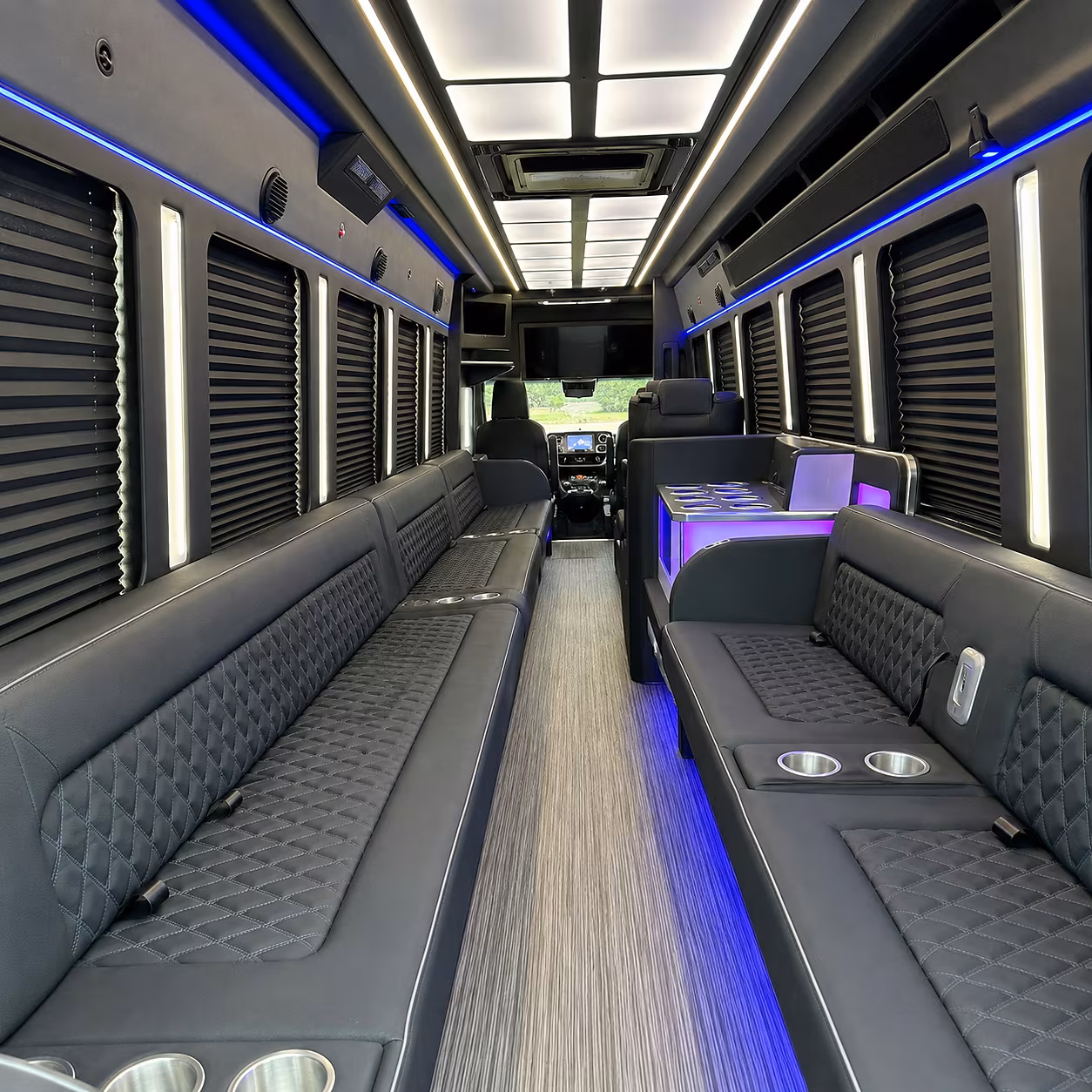 Provo Prom & Homecoming Transportation party bus interior
