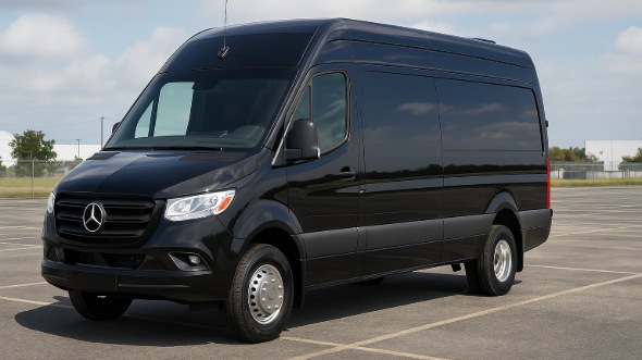 Exterior of Charter Bus Company Millcreek's 14 Passenger Sprinter Limousine in Millcreek