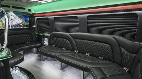 Interior of Charter Bus Company Lehi's 15 Passenger Party Bus in Lehi