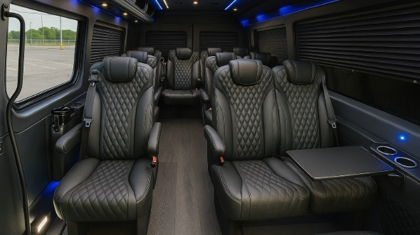 Interior of Charter Bus Company Provo's 18 Passenger Minibus in Provo