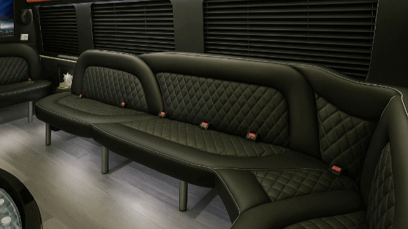 Interior of Charter Bus Company Millcreek's 18 Passenger Party Bus in Millcreek