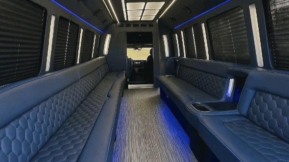 Interior of Charter Bus Company Lehi's 20 Passenger Party Bus in Lehi