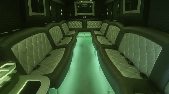 Interior of Charter Bus Company Herriman's 25 Passenger Party Bus in Herriman