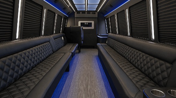 Interior of Charter Bus Company Taylorsville's 25 Passenger Party Bus in Taylorsville