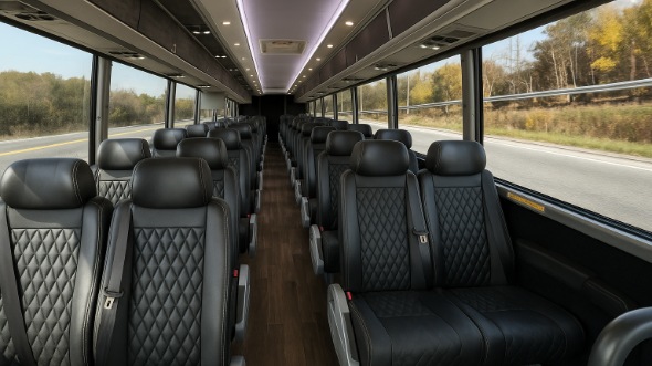 Interior of Charter Bus Company Provo's 28 Passenger Minibus in Provo