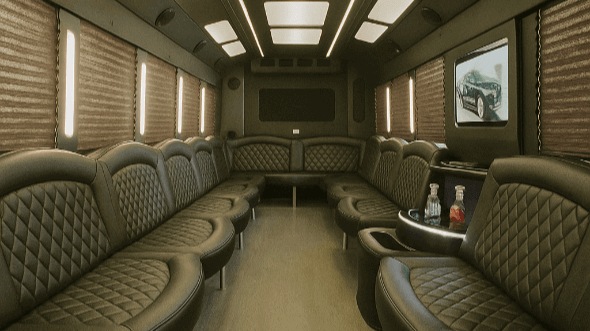 Interior of Charter Bus Company Orem's 30 Passenger Party Bus in Orem