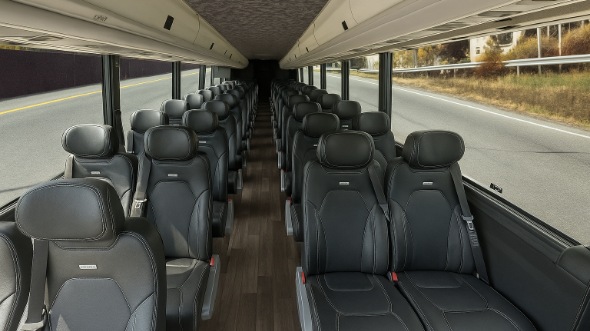 Interior of Charter Bus Company Provo's 35 Passenger Mini Bus in Provo