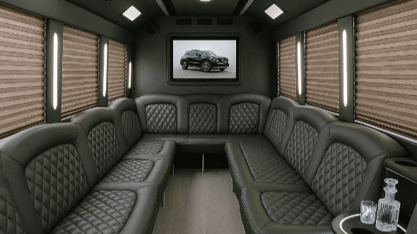 Interior of Charter Bus Company Lehi's 40 Passenger Party Bus in Lehi