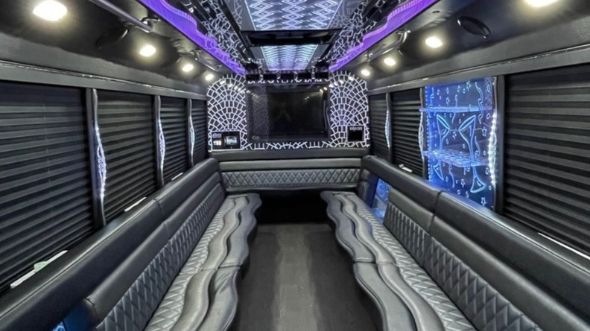 Interior of Provo Party Bus Company's 40 Passenger Party Bus in Provo