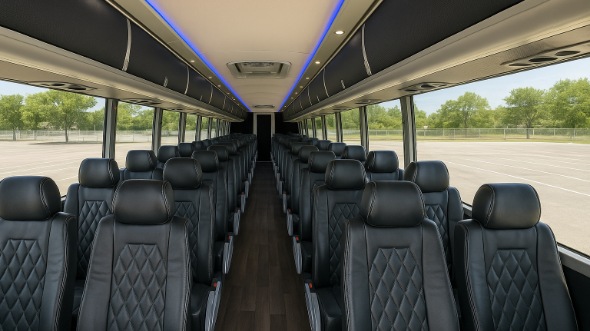Interior of Charter Bus Company Provo's 45 Passenger Charter Bus in Provo
