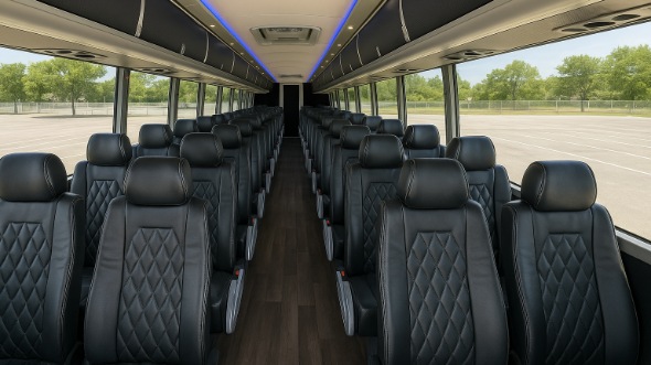 Interior of Charter Bus Company Provo's 47 Passenger Charter Bus in Provo