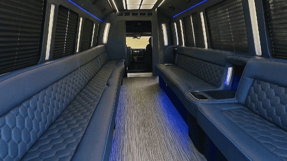 Interior of Charter Bus Company Orem's 50 Passenger Party Bus in Orem