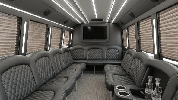 Interior of Charter Bus Company Sandy's 50 Passenger Party Bus in Sandy