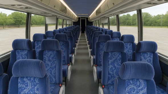 Interior of Charter Bus Company Provo's 51 Passenger Charter Bus in Provo