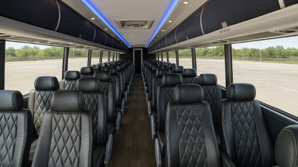 Interior of Charter Bus Company Provo's 54 Passenger Charter Bus in Provo