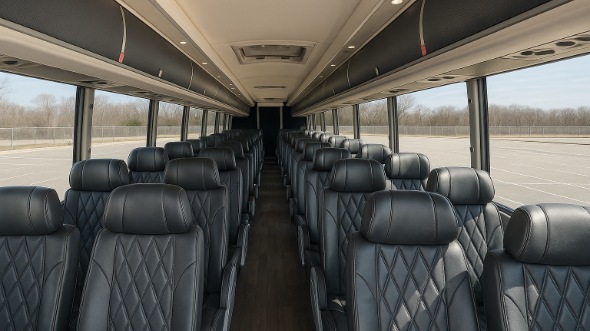 Interior of Charter Bus Company Provo's 55 Passenger Charter Bus in Provo