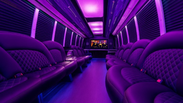 provo 20 passenger party bus inside